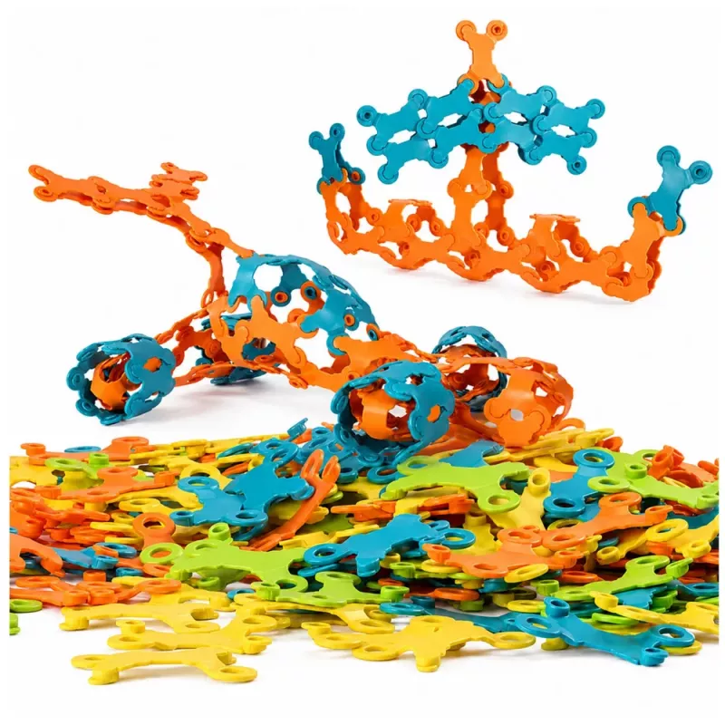 LEAN TOYS Blocos de Construção Criativos Interligados Flexíveis Coloridos 138 unid.