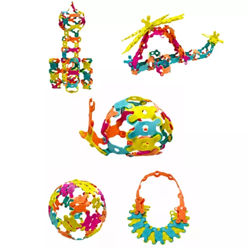 LEAN TOYS Blocos de Construção Criativos Interligados Flexíveis Coloridos 138 unid.