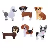LEAN TOYS Conjunto Criativo Peluches para Costurar em Feltro Peluches DIY Cães 6 unid.