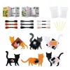 LEAN TOYS Conjunto Criativo para Costurar Peluches de Feltro Gatos Peluches DIY 6 unid.