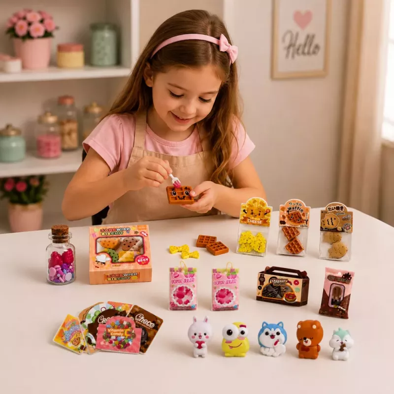 LEAN TOYS Kit DIY de Artesanato Decoração Squishy Mini Doces Snacks