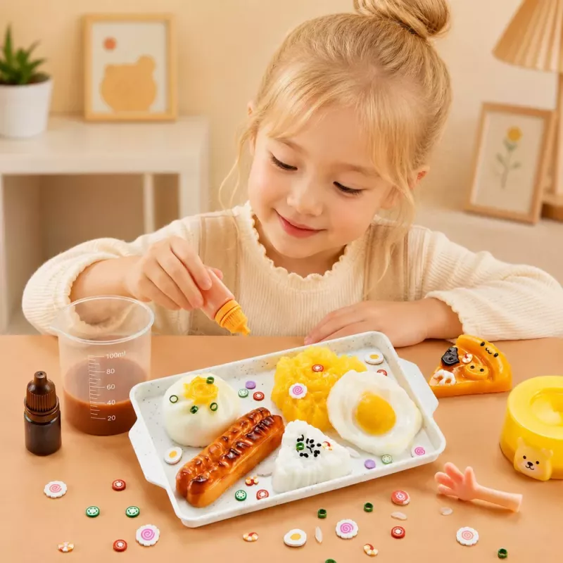 LEAN TOYS Conjunto Criativo de Artesanato: DIY Squishy Pequeno-Almoço Decorativo