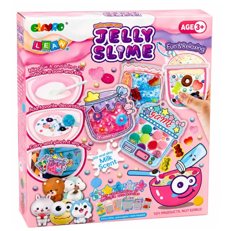 LEAN TOYS Conjunto Criativo para Fazer Slime de Gelatina Decorativo DIY Acessórios para Slime