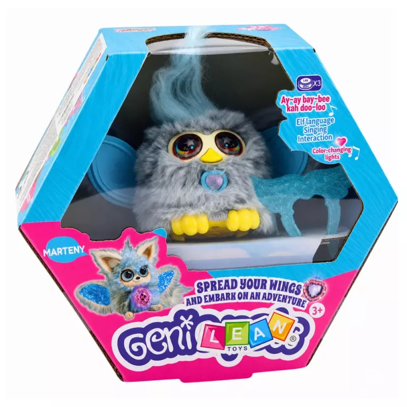LEAN TOYS Genie Pets Criatura Interativa com Luzes e Sons Pingente Cinzento