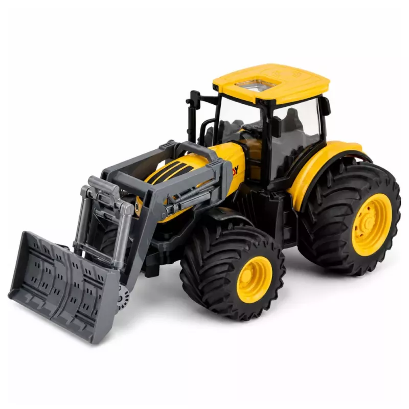 LEAN TOYS Trator Agrícola de Quinta com Bulldozer Luzes Sons Amarelo 1:24