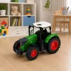 LEAN TOYS Trator Agrícola com Reboque 1:24 Branco Verde Rodas de Borracha