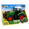 LEAN TOYS Trator Agrícola com Reboque 1:24 Branco Verde Rodas de Borracha