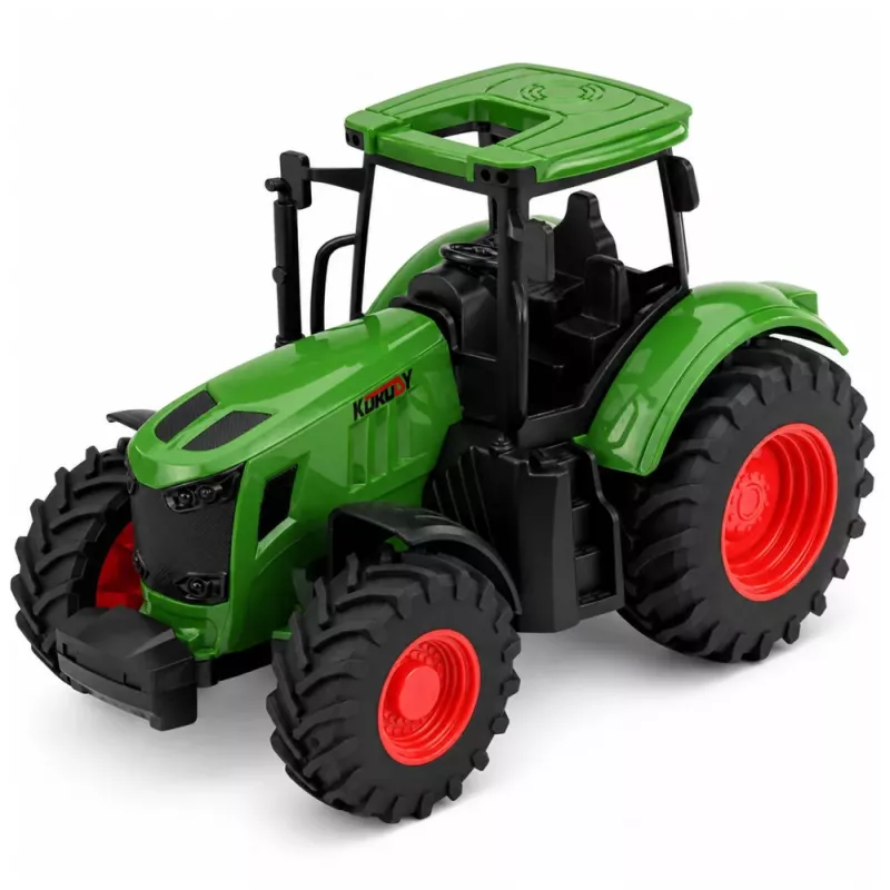 LEAN TOYS Trator Agrícola de Quinta Rodas de Borracha Verde 1:24