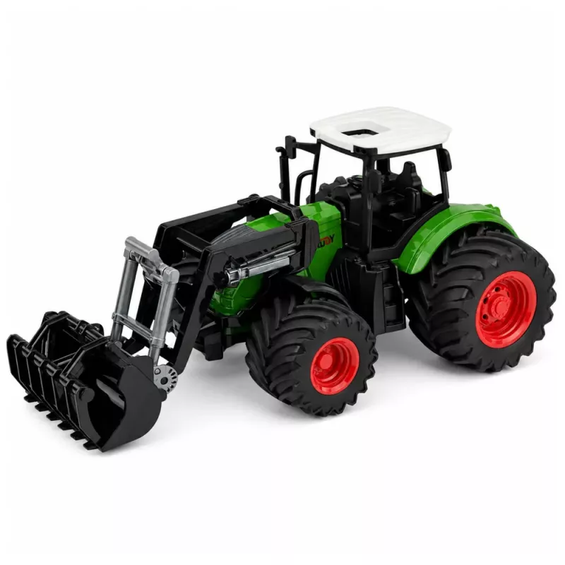 LEAN TOYS Trator Agrícola de Quinta com Pá Carregadora Rodas de Borracha Verde 1:24