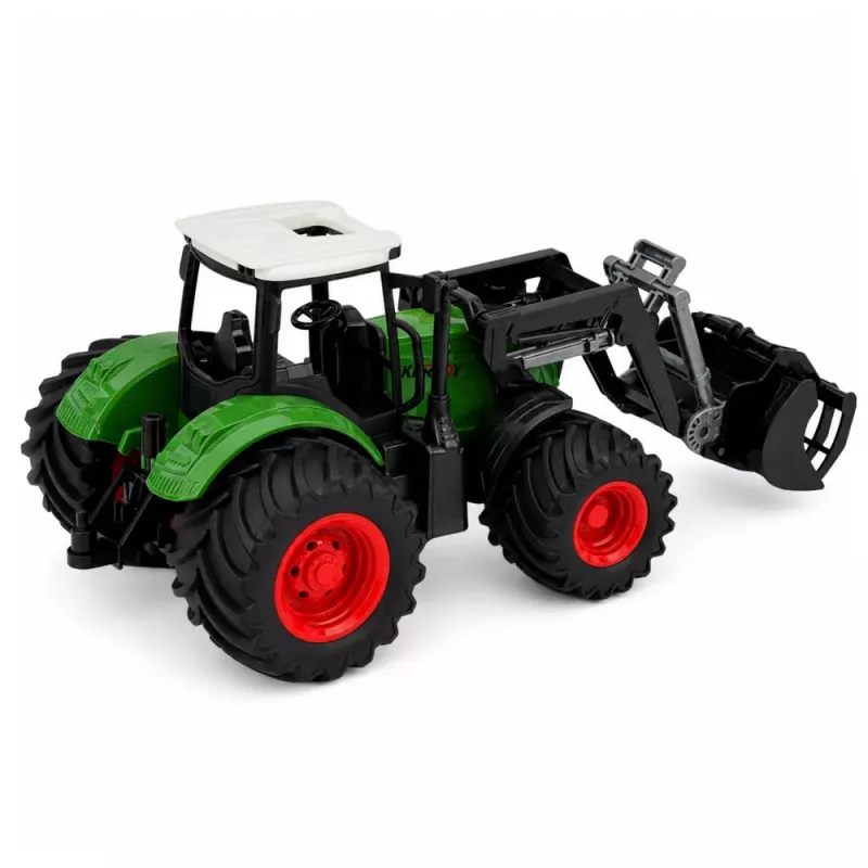 LEAN TOYS Trator Agrícola de Quinta com Pá Carregadora Rodas de Borracha Verde 1:24