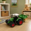 LEAN TOYS Trator Agrícola de Quinta com Semeador Rodas de Borracha Veículo de Brincar Escala 1:24