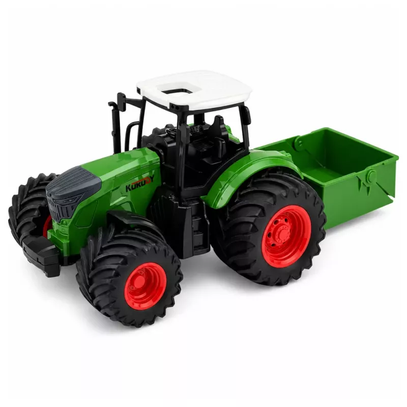 LEAN TOYS Trator Agrícola de Quinta com Distribuidor de Fertilizante Rodas de Borracha Verde 1:24