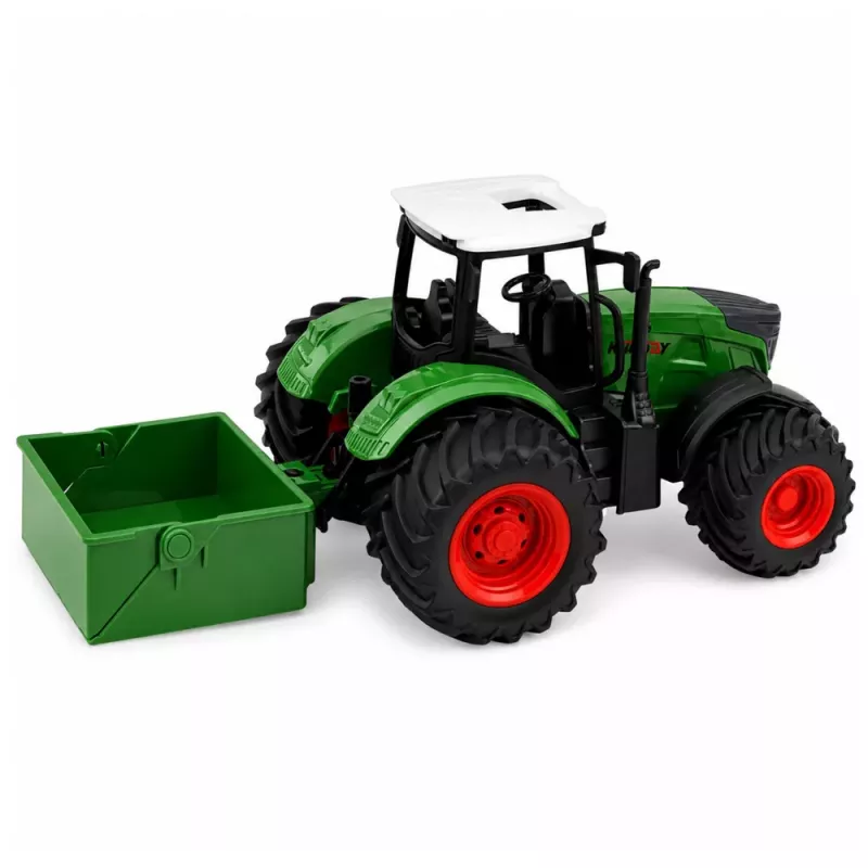LEAN TOYS Trator Agrícola de Quinta com Distribuidor de Fertilizante Rodas de Borracha Verde 1:24