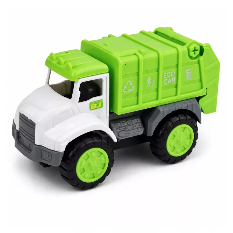 LEAN TOYS Camião de Reboque Camião do Lixo Conjunto de Veículos Luzes Sons Verde