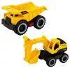 LEAN TOYS Conjunto de Veículos de Construção Escavadora Basculante com Luzes e Sons Amarelo