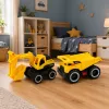 LEAN TOYS Conjunto de Veículos de Construção Escavadora Basculante com Luzes e Sons Amarelo