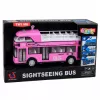 LEAN TOYS Autocarro Urbano de Dois Pisos com Portas, Luzes e Sons, Rosa