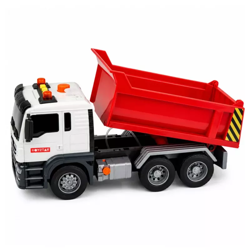 LEAN TOYS Basculante Caixa de Carga que Abre Luzes Sons Vermelho
