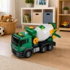 LEAN TOYS Camião Betoneira com Tambor Rotativo, Luzes e Sons, Verde