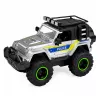 LEAN TOYS Todo-o-Terreno de Polícia com Reboque para Cavalos, Efeitos de Luz e Som