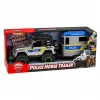 LEAN TOYS Todo-o-Terreno de Polícia com Reboque para Cavalos, Efeitos de Luz e Som