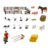 LEAN TOYS Conjunto de Quinta com Trator e Celeiro, Animais, Figuras e Acessórios, 44 peças