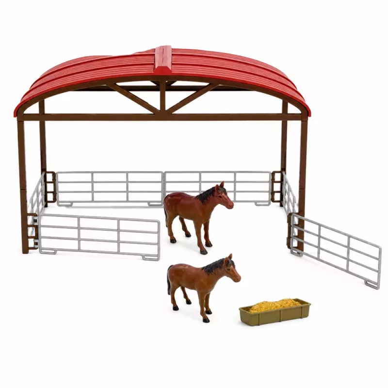 LEAN TOYS Conjunto de Quinta com Trator, Estábulo, Silo, Figuras, Animais, Ferramentas - 49 peças