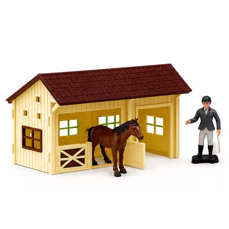LEAN TOYS Conjunto de Quinta com Trator, Celeiro, Animais, Figuras e Acessórios, 37 peças