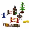 LEAN TOYS Conjunto Quinta Estábulo de Cavalos Saltos de Cavalos Colinas Figuras Acessórios 69 peças