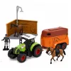 LEAN TOYS Conjunto Quinta Coudelaria Trator Percurso de Obstáculos Saltos Colinas Cavalos Figuras 72 unid.