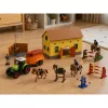 LEAN TOYS Conjunto Quinta Coudelaria Trator Percurso de Obstáculos Saltos Colinas Cavalos Figuras 72 unid.