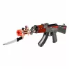LEAN TOYS Espingarda AK47, réplica de arma a pilhas com faca, efeito de fumo, luzes e sons