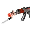 LEAN TOYS Espingarda AK47, réplica de arma a pilhas com faca, efeito de fumo, luzes e sons