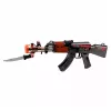 LEAN TOYS Espingarda AK47, réplica de arma a pilhas com faca, efeito de fumo, luzes e sons
