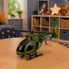 LEAN TOYS Helicóptero Militar com Gancho, Luzes e Sons Verde