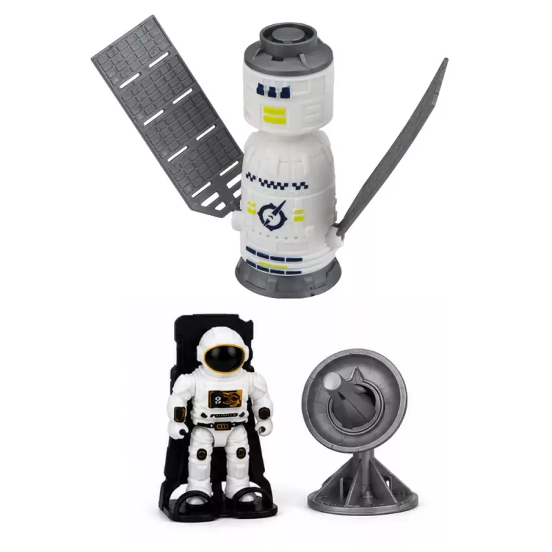LEAN TOYS Vaivém Espacial Foguetão Veículo de Investigação Cosmonauta Satélite Conjunto