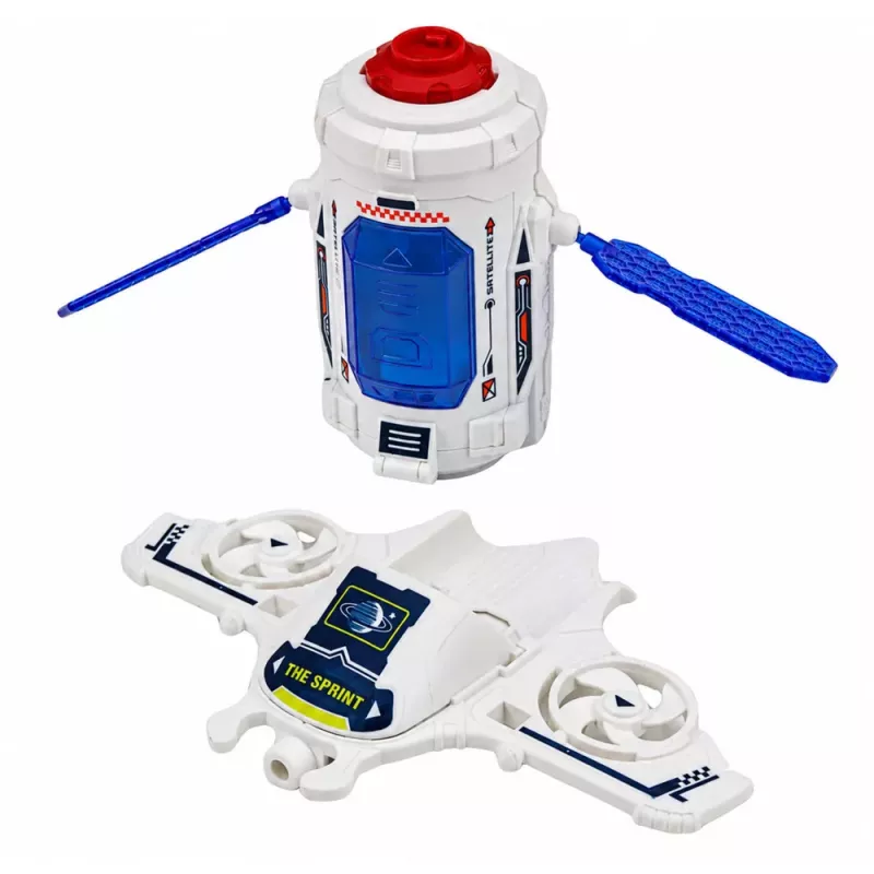 LEAN TOYS Conjunto Espacial Foguetão Vaivém Drone Astronauta Satélite Veículo