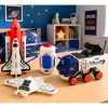 LEAN TOYS Conjunto Espacial Foguetão Vaivém Drone Astronauta Satélite Veículo