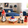 LEAN TOYS Nave Espacial OVNI Foguetão Vaivém Alien Cosmonauta Antena Conjunto
