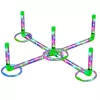 LEAN TOYS Jogo de Destreza Ringo para Crianças com Anéis e Postes com LED
