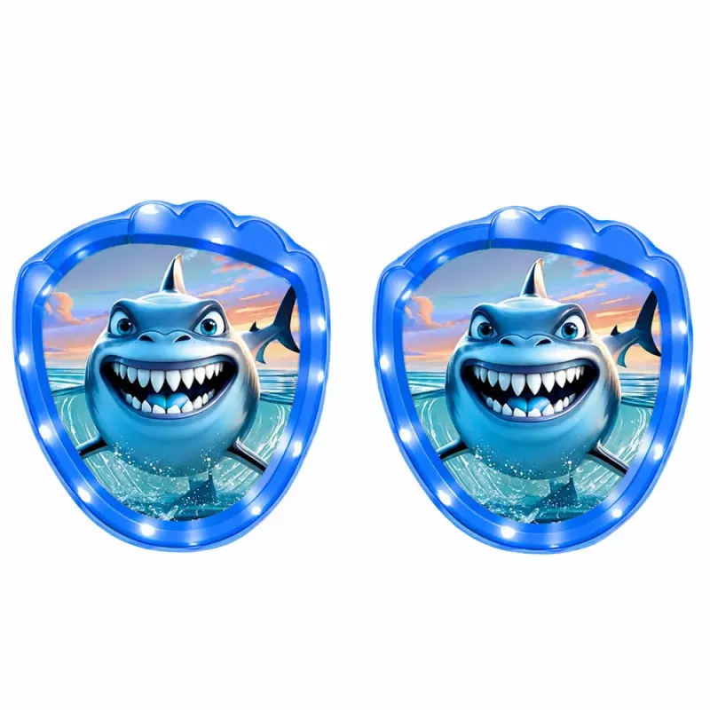 LEAN TOYS Jogo de Arcada para Lançar e Apanhar, Raquete, Bolas Luminosas, Tubarão LED