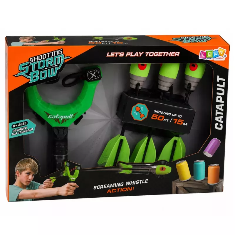 LEAN TOYS Conjunto Desportivo de Arcada Estilingue com Flechas de Espuma Assobiadoras 15M