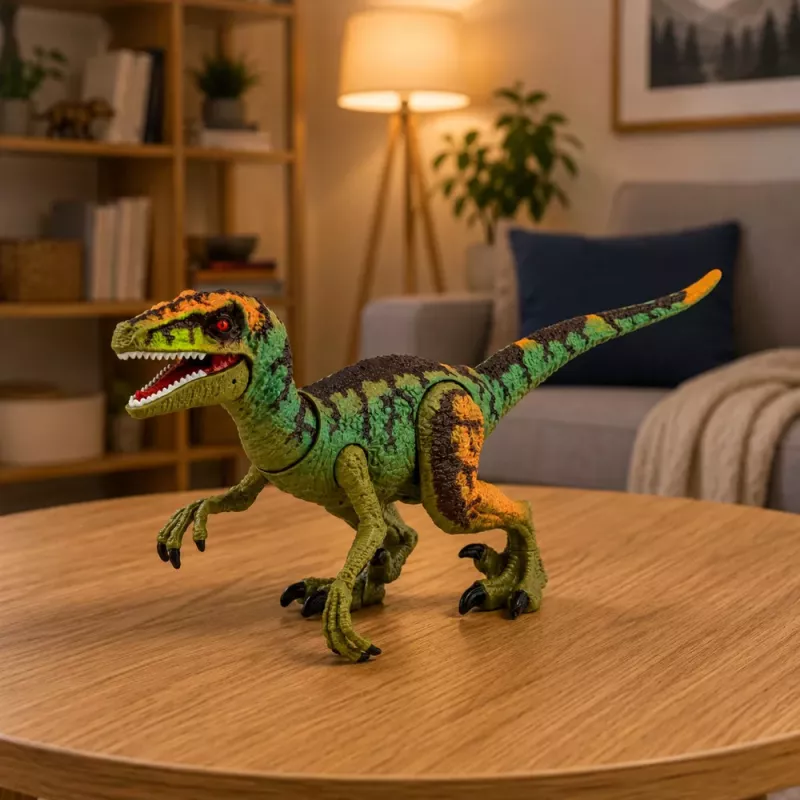 LEAN TOYS Figura de Dinossauro Velociraptor Realista com Membros Móveis e Sons