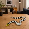 LEAN TOYS Figura de Serpente de Borracha Elástica Realista Preto e Branco 33 cm
