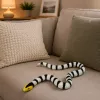 LEAN TOYS Figura de Serpente de Borracha Elástica Realista Preto e Branco 33 cm