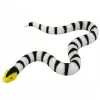 LEAN TOYS Figura de Serpente de Borracha Elástica Realista Preto e Branco 33 cm