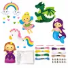LEAN TOYS Conjunto Criativo de Peluches de Feltro para Costurar Terra dos Contos de Fadas DIY 6 Unid.