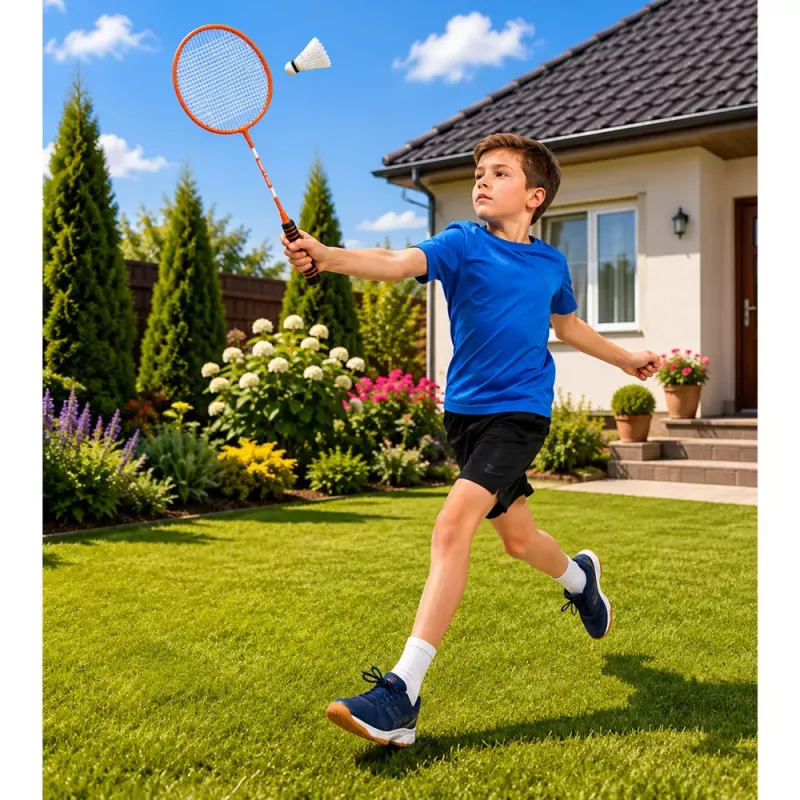 LEAN TOYS Conjunto de Badminton, 3 Raquetes, Volantes, Bolsa Laranja