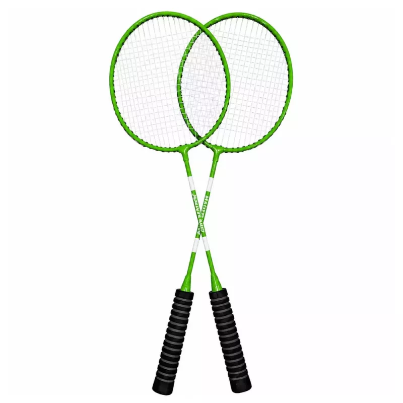 LEAN TOYS Conjunto de Badminton com 2 Raquetes, 3 Volantes e Bolsa, Verde