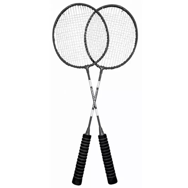 LEAN TOYS Conjunto de Badminton 2 Raquetes 3 Volantes Bolsa de Transporte Preto